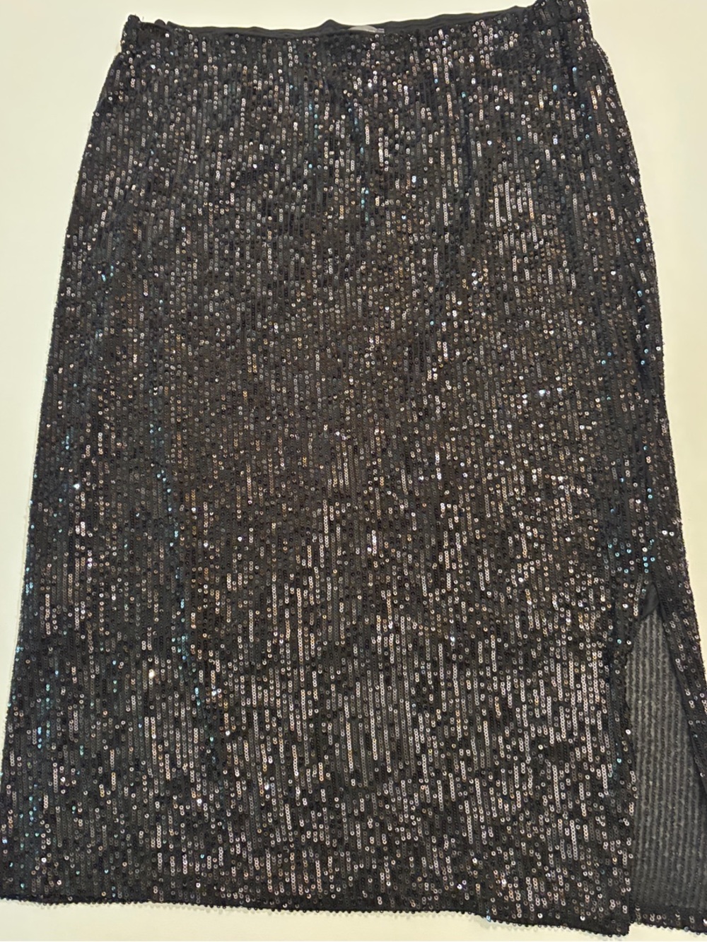 Vince Camuto Black Sequin Pull-On Midi Pencil Skirt Plus Size 1X